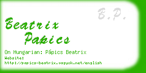 beatrix papics business card